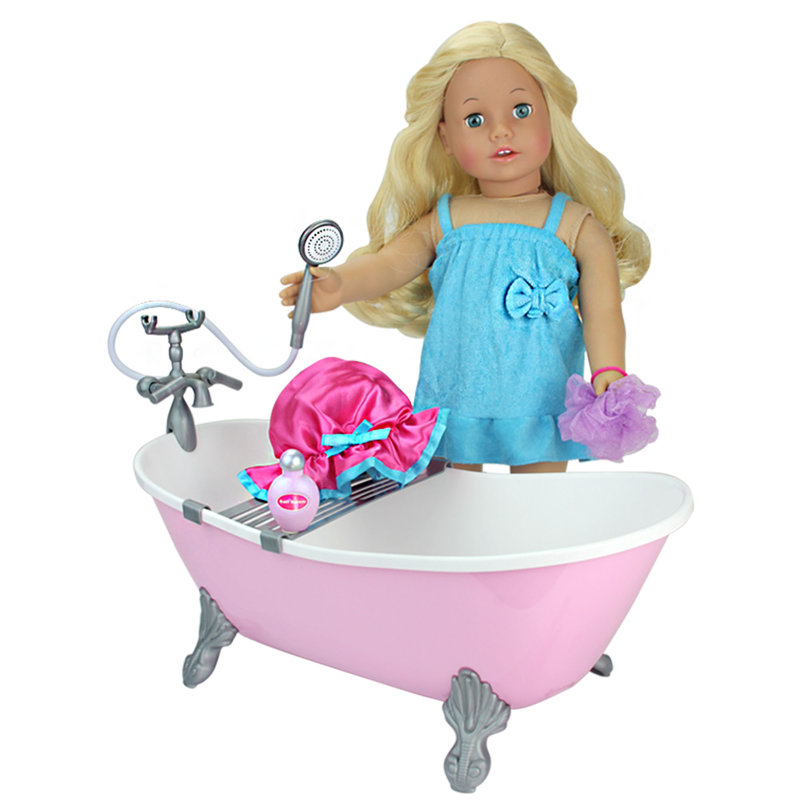 Doll Bath Tub with Lining and Accessories