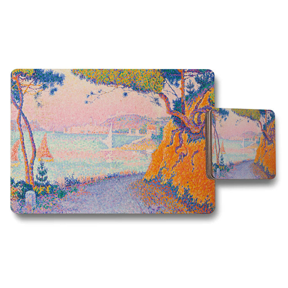 Impressionist Seascape Placemat And Coaster Set For Dining