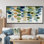«Watercolor Minimalist Meditation Stone Collage», reproduction d'art sur toile, art mural moderne bleu