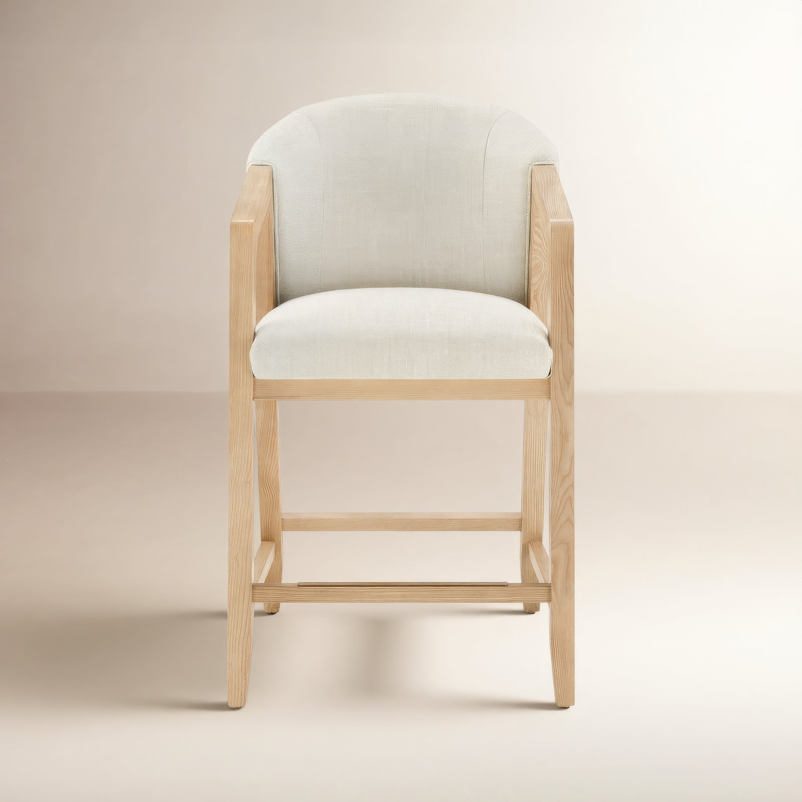 Daina Exposed Wood Barstool, Effie Linen/Performance Linen