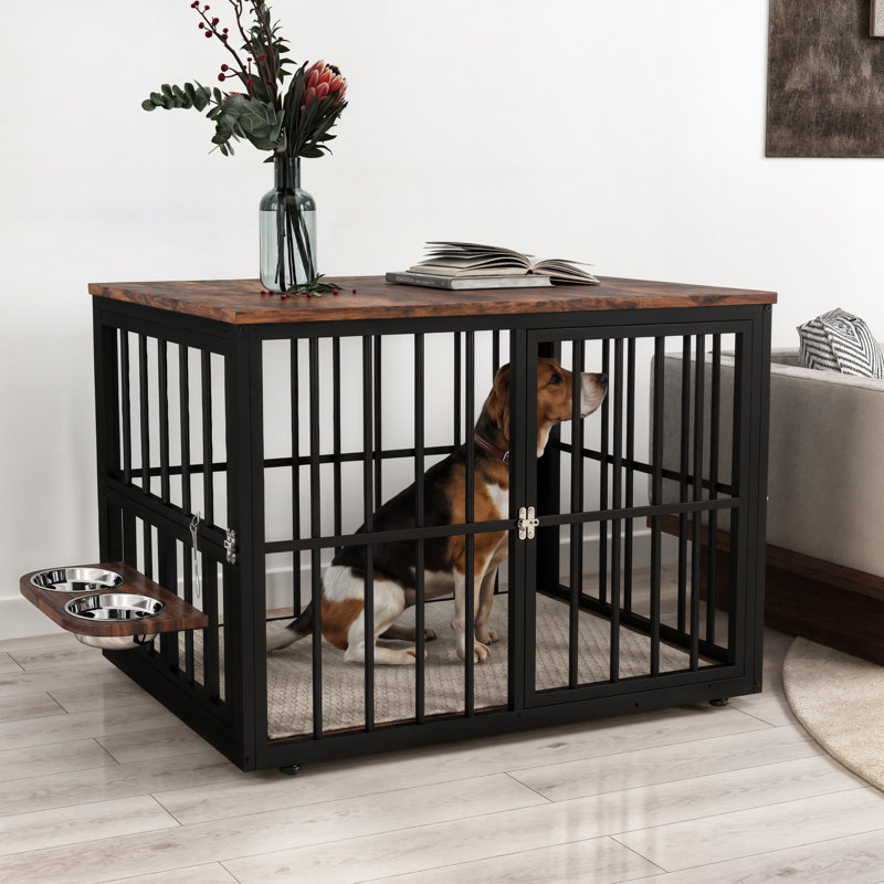 Cage pour chien empilable Graue, Brun, Moyen (H 33 po x l 43,30 po x P 29,90 po)