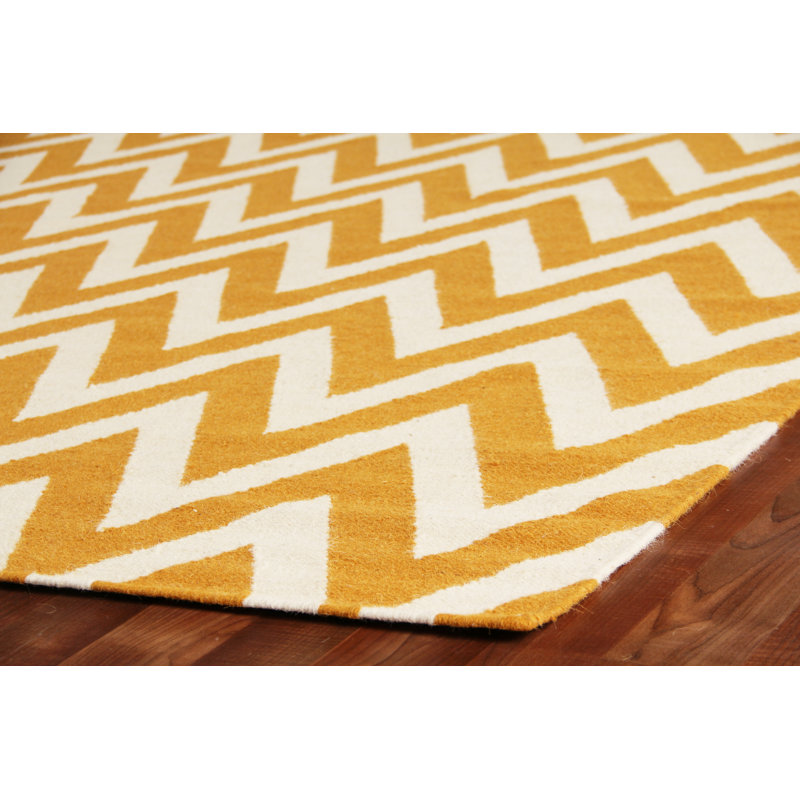 Wool Chevron Indoor Rug, Rectangle 5' x 8'