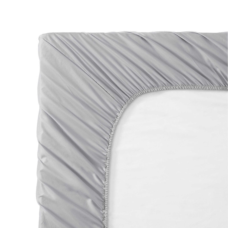 Vera Wang T1000 Sateen Solid CVC Sheet Set, Queen Sheet Set + 2 Standard Pillowcases, Gray