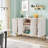 Luxury Buffet Sideboard Cabinet With Storage & Geometric Doors-549958617