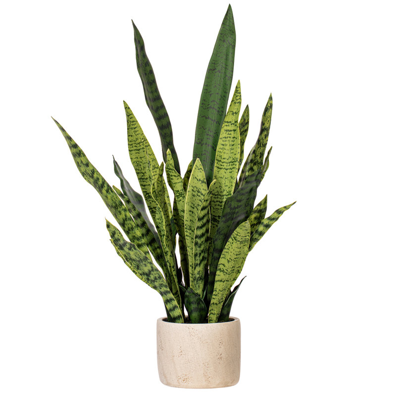 Plante artificielle 28 po dans un pot en ciment gris 5,9 x 5,9 x 4,9 po.
