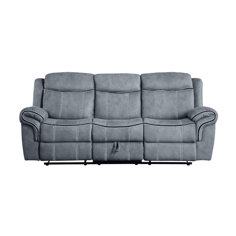 Fauteuil inclinable confortable en velours avec tiroir de rangement et table inclinable grise - 3 sièges, et relaxant, stable, fabrication touffetée élégante, apaisante