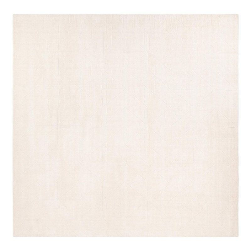 Cyndle Hand-Tufted Wool Geometric Area Rug, Square 10'