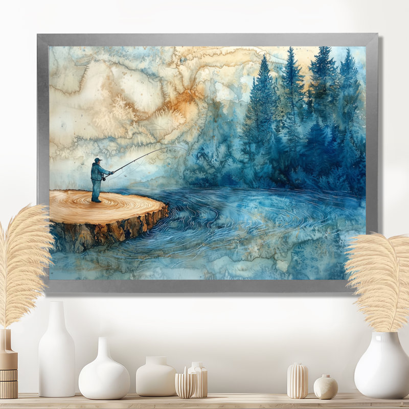 Gerrie, glissade sur bois, pêche dans la rivière d'hiver, H 34 po x l 44 po, Cadre flottant, Argent argent
