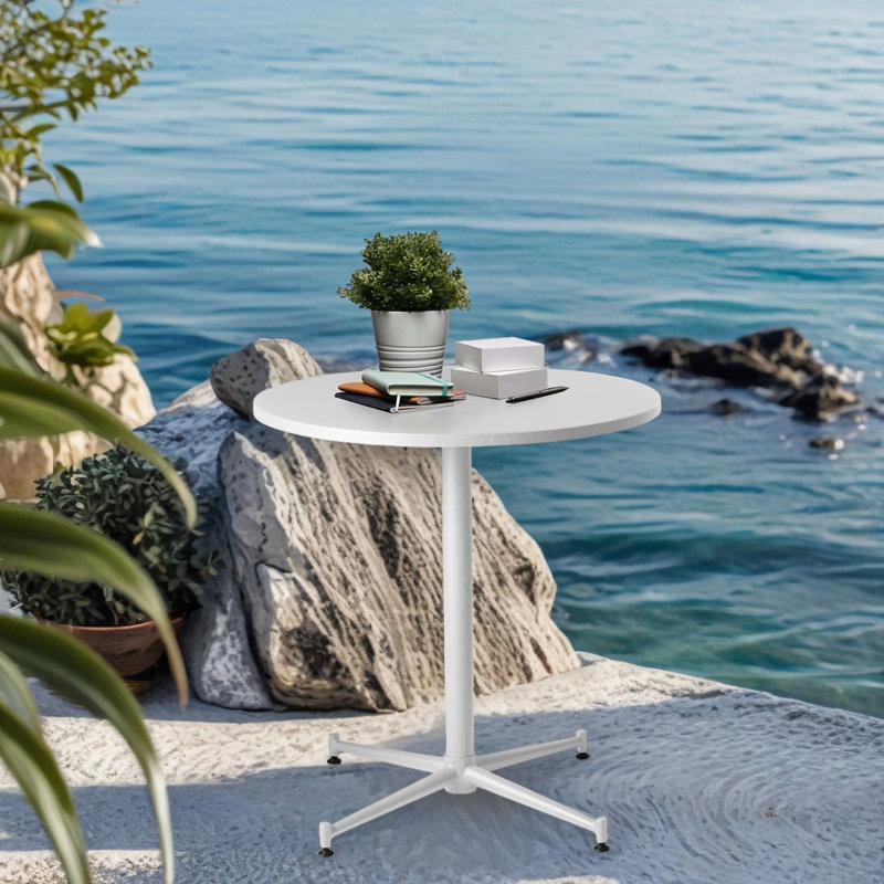 Table bistro Dairon, H 29,5 po x L 23,62 po x l 23,62 po, Blanc