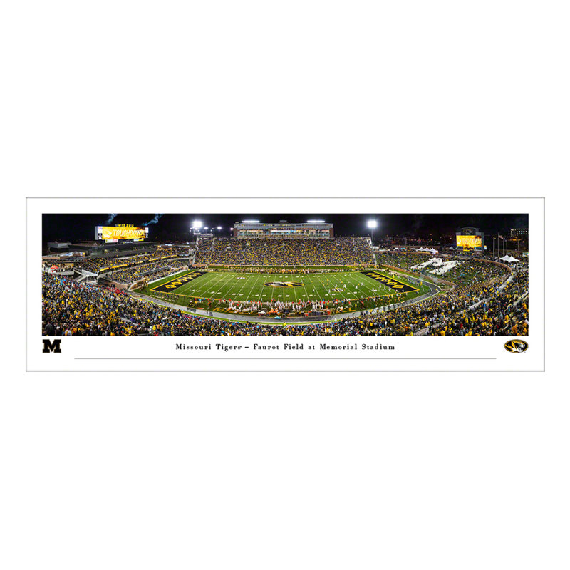 NCAA Mizzou Football Panoramic Print, Unframed, 13.5" H x 40" W x 0.1" D