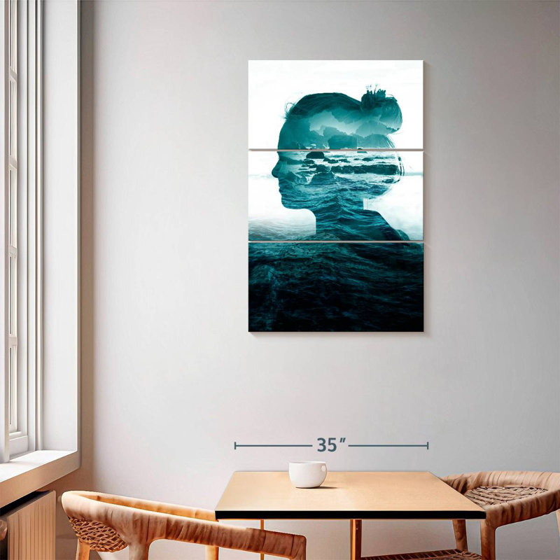 Leisha, la mer à l'intérieur, H 57 po x l 36 po
