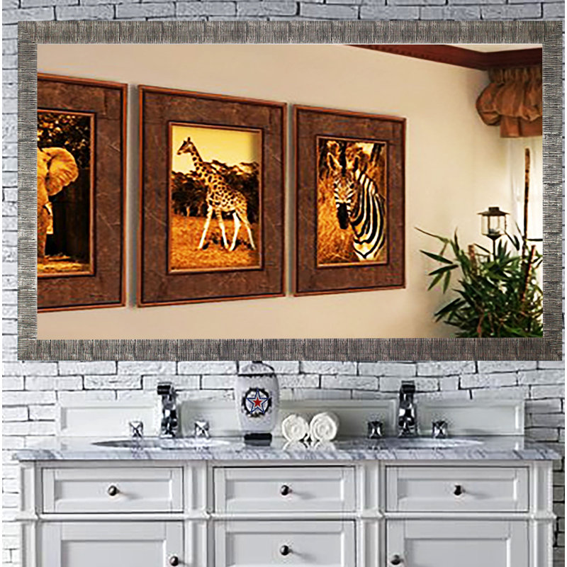 Guildford Wood Flat Wall Mirror, 37" H x 65.5" W
