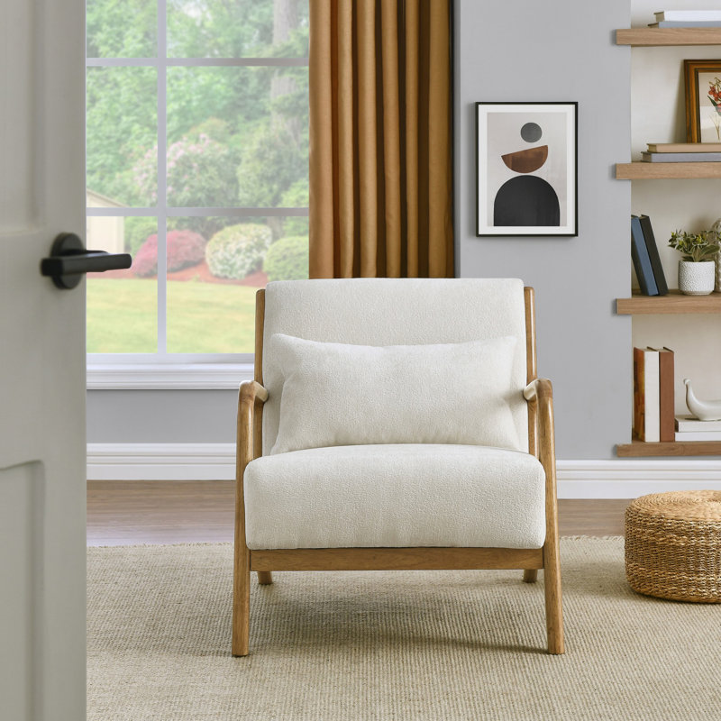 Chaise d'appoint avec coussin lombaire amovible, Brun