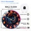 Horloge murale néon avec horloge murale 12 po