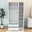 Armoire autoportante élégante avec miroir pleine longueur, tiroir verrouillable et armoire supérieure Mhapankar-1525130840