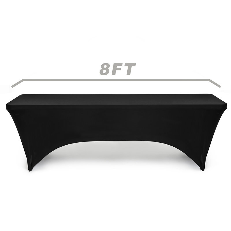  Solid Color Polyester Wedding Tablecloth, Black, 96" x 30"