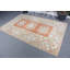 Grand tapis turc rétro Oushak beige - idéal pour les salons et les espaces de vie spacieux