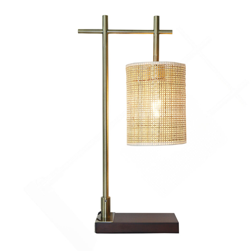 Lampe de table de chambre à coucher Nordic Home Lampe de table de bureau de bureau romantique et romantique, abat-jour en bambou Moonstone - brun foncé - bronze 110V
