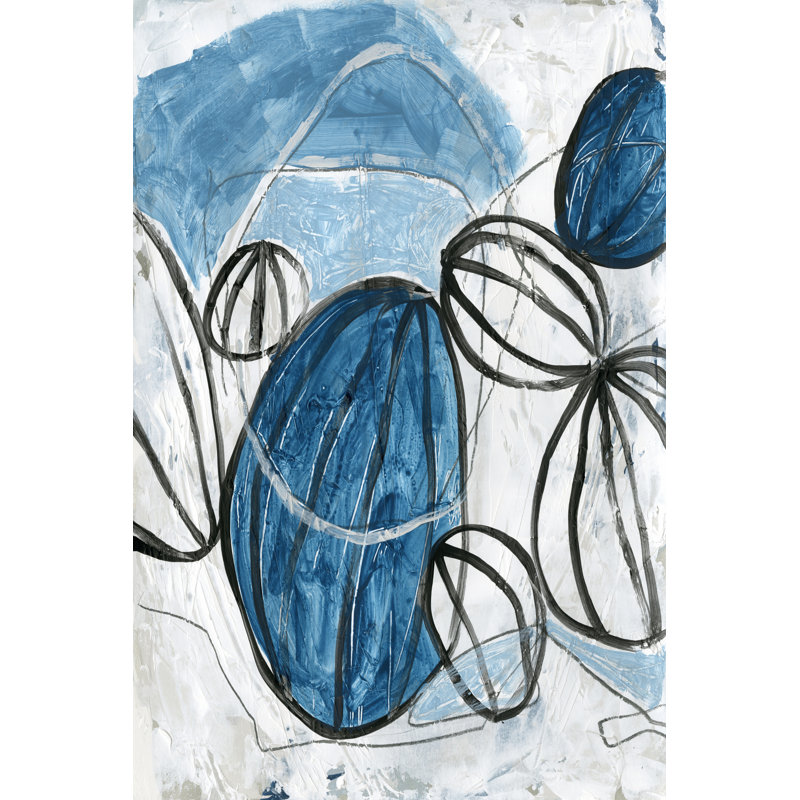 Blue Lanterns III by June Erica Vess - Wrapped Canvas Painting, 30cm H x 20cm W