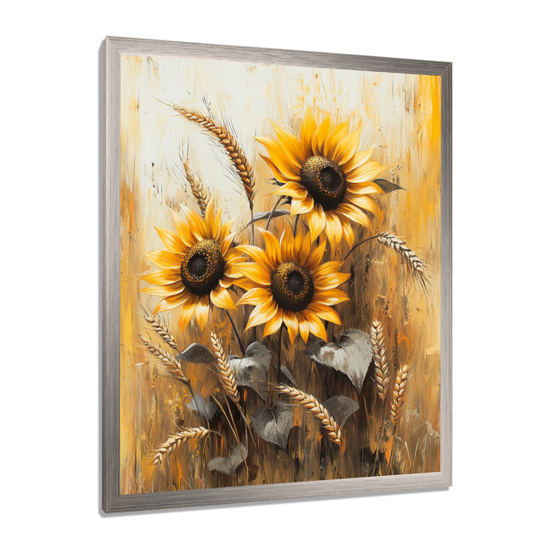 Doratha - reproduction d'art sur toile florale, H 20 po x l 12 po, Avec cadre, Argent argent