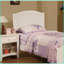 Ensemble de mobilier de chambre à coucher: lit simple + table de chevet + commode de style transitionnel blanc | Blanc | Contreplaqué