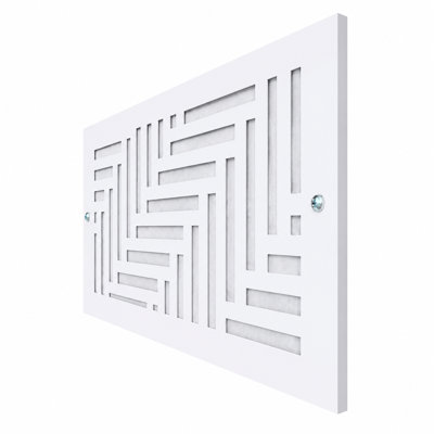 Stellar Air White Wall And Ceiling Registers - 2x8 (Duct Opening) 4x10 Overall Size - Elevation