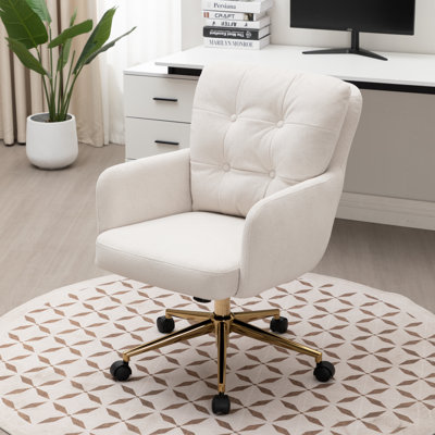 Zareon 360° Swivel Adjustable Double-Layer Tufted Office Chair by Mercer41