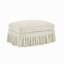 Repose-pieds en chenille beige et blanc-501105404