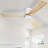 52 Inch Ceiling Fan Natural 3 Solid Wood Fan Blade Noiseless Reversible DC Motor Remote Control For Living Room