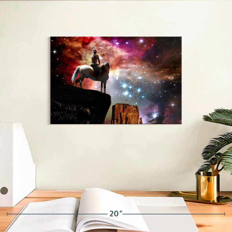 Lelar Native American Warrior At Night, 8" H x 12" W