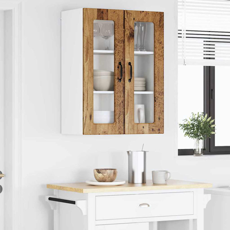 Vidaxl Kitchen Wall Cabinet Brown Oak 60 X 31 X 80 Cm Engineered Wood, 80cm H x 60cm W x 31cm D, Old Wood