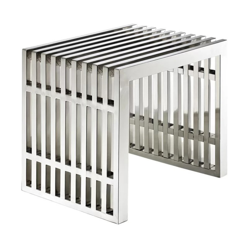 Stratus Stainless Steel Bench Collection, 16.5" H x 20" W x 15" D