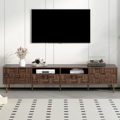 Meuble télé avec 2 tiroirs, console multimédia pour téléviseur de 85 po ou moins