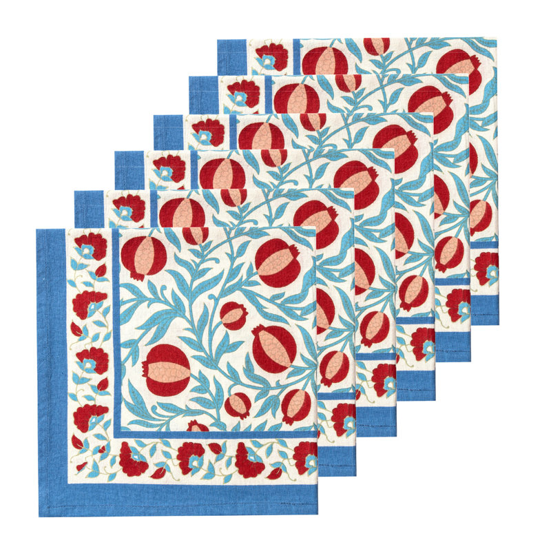 Serviette de table Williston, Rouge / bleu