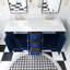 Ensemble de meuble-lavabo double 60,58 po avec plateau en pierre d'ingénierie Tarie