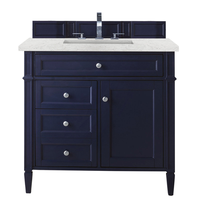 Brittany 36'' W Single Vanity, Victory Blue, Eternal Jasmine Pearl, 8" Widespread