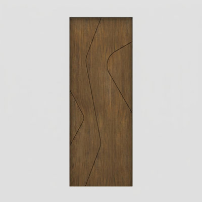 96" Veyra Slab Only Mahogany Flush Panel Door - Contemporary, Modern, Unfinished