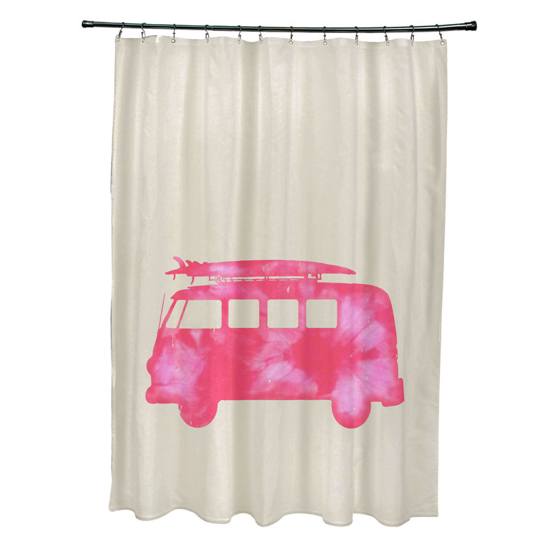 Rideau de douche simple Wally, Rose