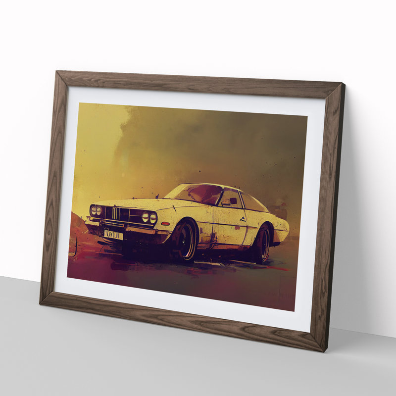 Concept Car Vol.4 - Single Picture Frame Print, 25cm H x 34cm W x 2cm D, Walnut
