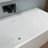 Tidal 59" Back to Wall Acrylic Bathtub Deep Soaking Tub with Overflow