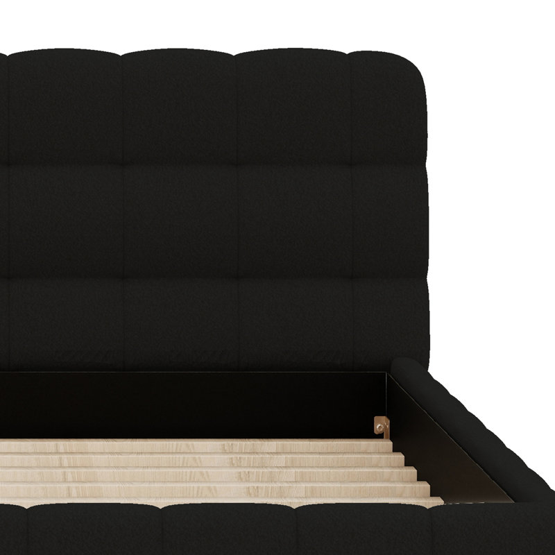 Lit plateforme tapissier Contemporary, Noir