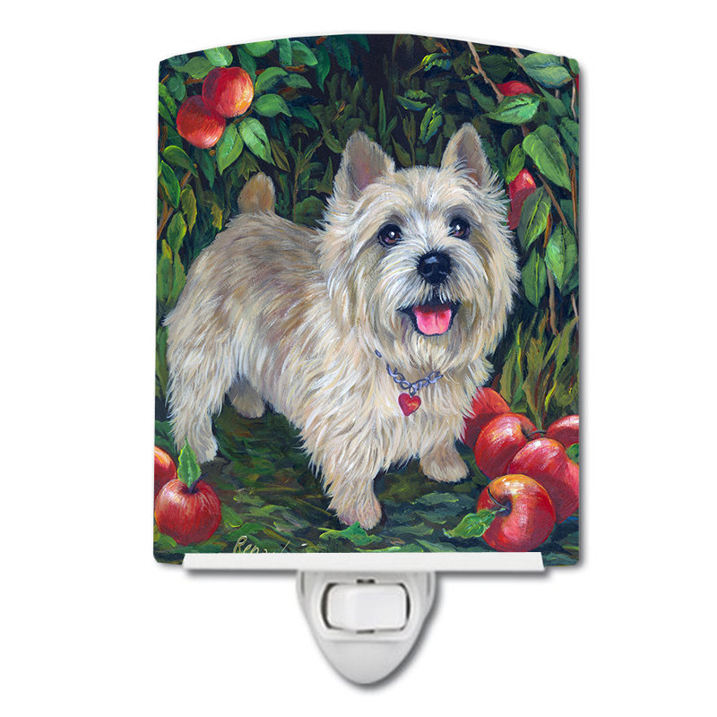 Veilleuse Westie, Norwich Terrier bosquet de pommes