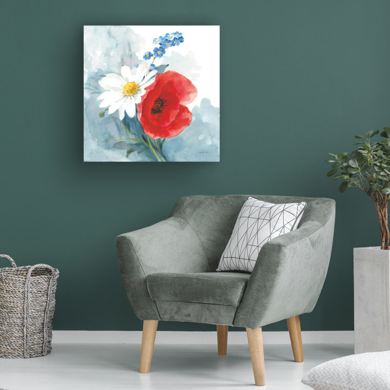 Œuvre sur toile rouge Danhui Nai, H 24 po x l 24 po