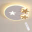 White Dimmable Star LED Flush Ceiling Light With Remote
