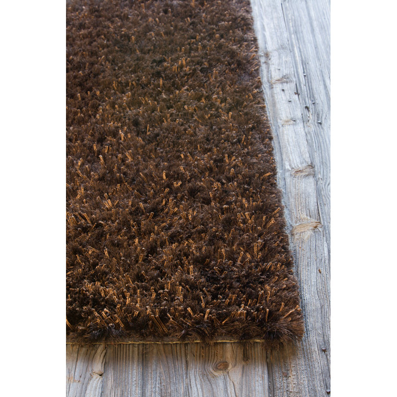 Dior Brown Area Rug, Rectangle 9' x 13', Brown and Black