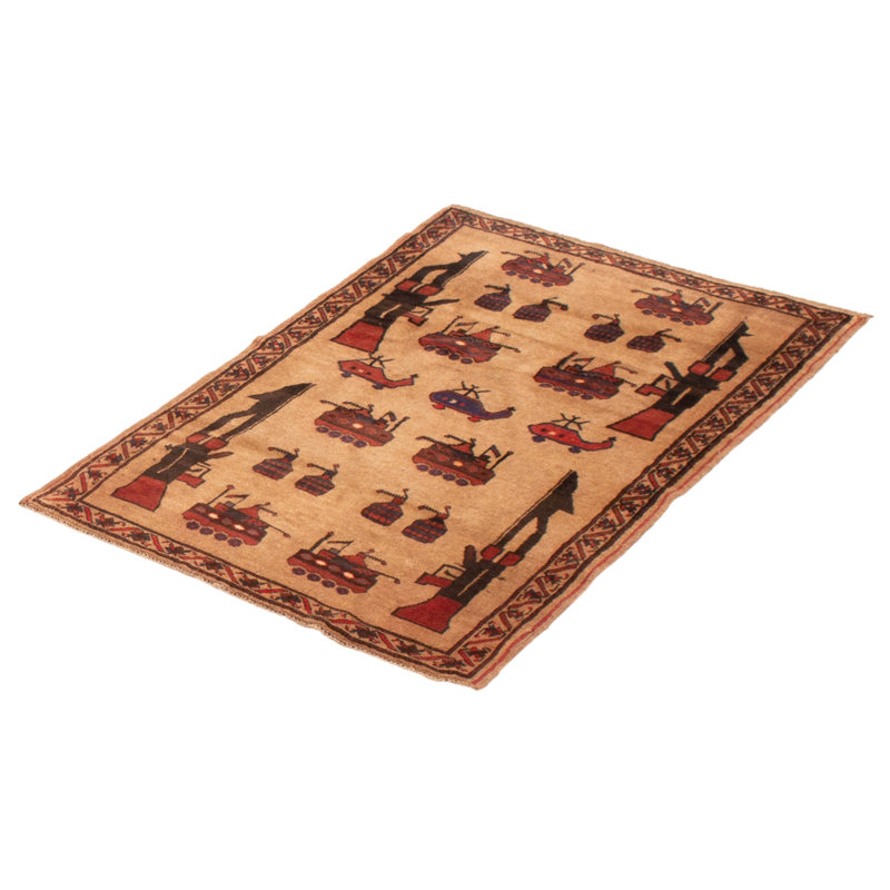 Tapis brun clair Rare War 3 pi 1 po x 4 pi 9 po