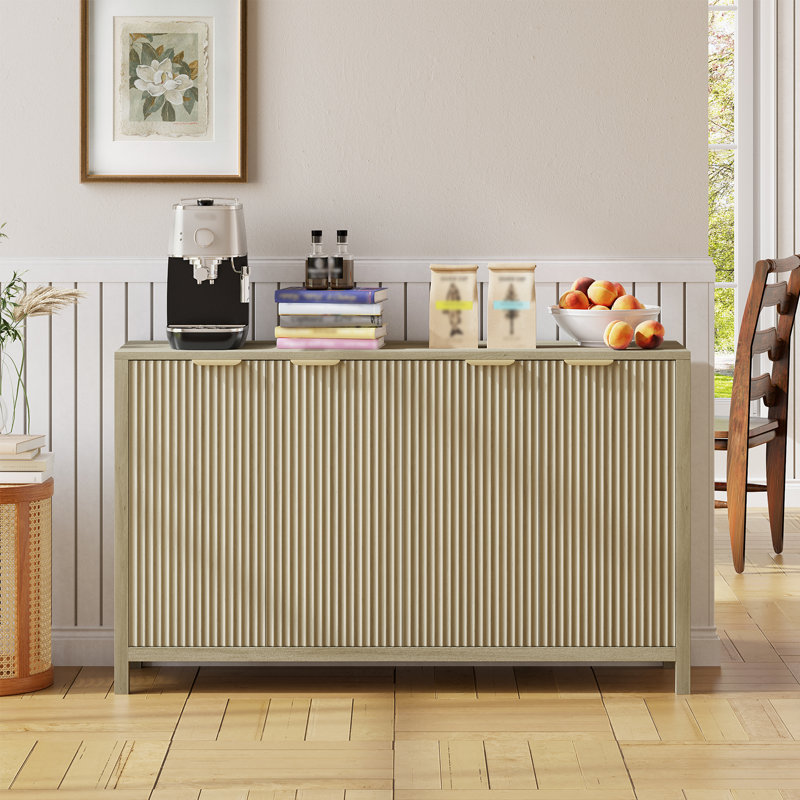 Buffet 55 "avec 4 portes et tablettes réglables, Jaune