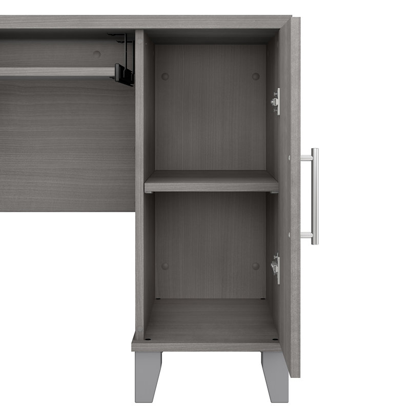 Magomed 3 Piece Computer Desk Office Set, Platinum Gray