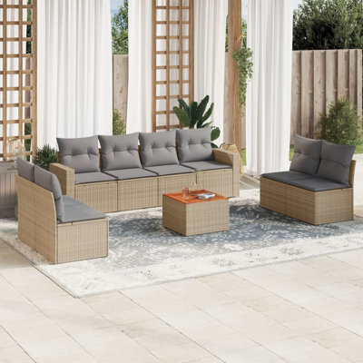  Ensemble de canapé de jardin beige