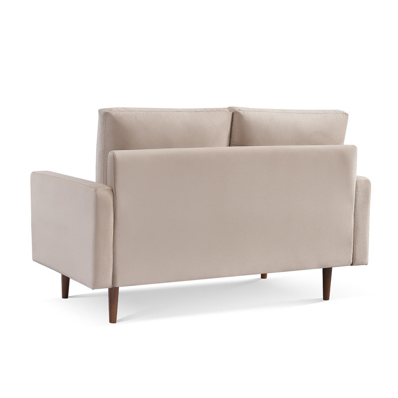 Causeuse rembourrée, 100 % polyester beige, H 36,6 po x l 57,1 po x P 31 po